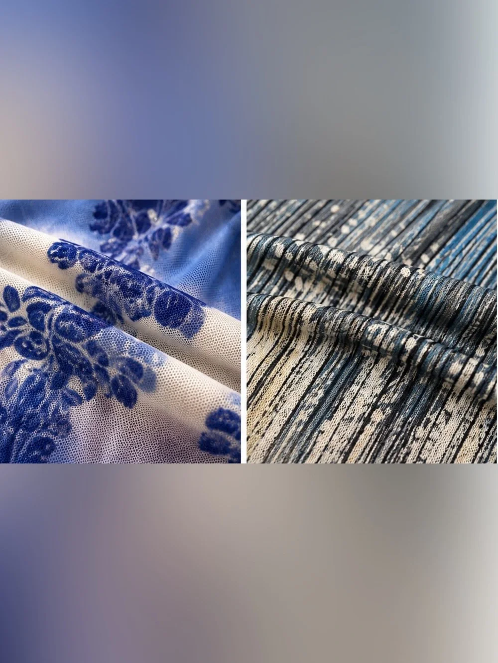Vintage Axcess Y2K Mesh Whimsical Blouse Bundle Blue Stretch Tops Sz M 2 Pack - Picture 10 of 16